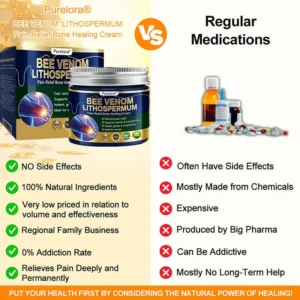 𝗙𝗗𝗔 𝗖𝗲𝗿𝘁𝗶𝗳𝗶𝗲𝗱 · 𝗢𝗳𝗳𝗶𝗰𝗶𝗮𝗹 𝗦𝘁𝗼𝗿𝗲 | Purelora®🔥 BEE VENOM LITHOSPERMUM Pain-Relief Bone Healing Cream 👑👑(Specially for older adults)