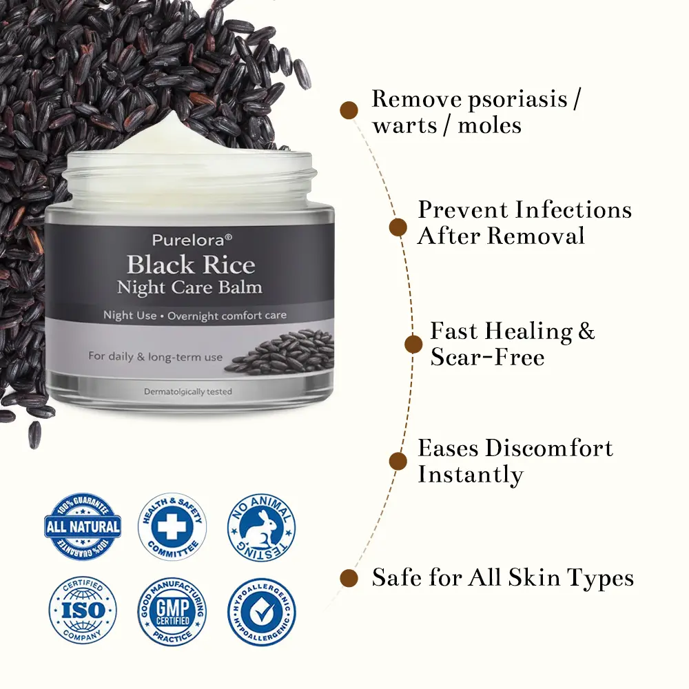 🇺🇸 FDA Certified | Purelora® Black and White Rice Day and Night Dual Repair Cream (Delays aging, repairs skin, removes warts, skin tags, and keratin buildup, providing 24-hour care for your skin)