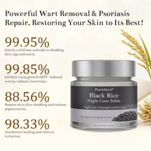 🇺🇸 FDA Certified | Purelora® Black and White Rice Day and Night Dual Repair Cream (Delays aging, repairs skin, removes warts, skin tags, and keratin buildup, providing 24-hour care for your skin)
