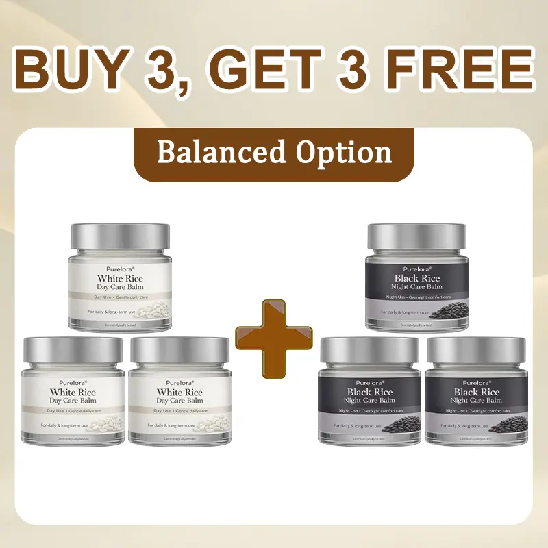 🇺🇸 FDA Certified | Purelora® Black and White Rice Day and Night Dual Repair Cream (Delays aging, repairs skin, removes warts, skin tags, and keratin buildup, providing 24-hour care for your skin)