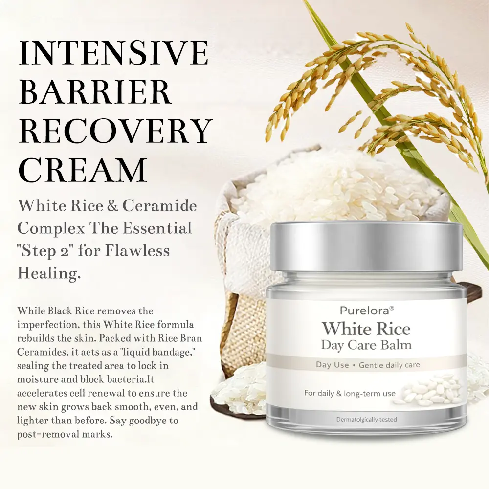 🇺🇸 FDA Certified | Purelora® Black and White Rice Day and Night Dual Repair Cream (Delays aging, repairs skin, removes warts, skin tags, and keratin buildup, providing 24-hour care for your skin)