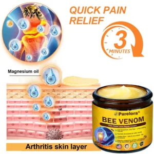 Official U.S Store🇺🇸Purelora® Bee Venom Pain Relief Joint Repair Cream 🐝🐝(Fast Acting Pain Relief, Inflammation Reduction & Bone Support)