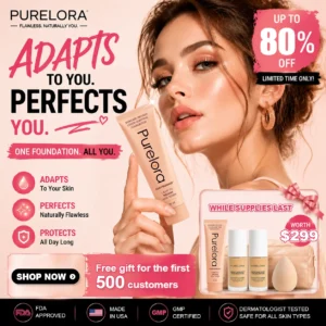 【Official Store】💖PURELORA® AdaptaShade Foundation——Skincare-Infused Color-Adapting Foundation