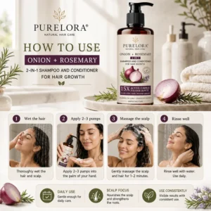 🇺🇸 Official U.S. Store | PURELORA® 2-in-1 Onion & Rosemary Shampoo + Conditioner 🌿 | 15X Active Complex for Fuller, Thicker-Looking & Stronger Hair
