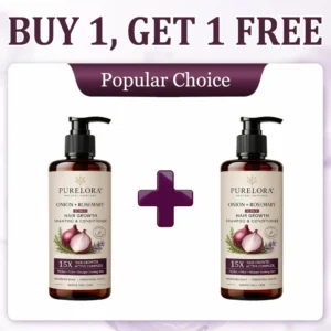 🌿👨‍⚕️ Official US Store 🇺🇸 | 🔥 PURELORA® Onion & Rosemary 2-in-1 Shampoo & Conditioner with 15X Active Complex for Hair Growth: For hair that looks thicker, fuller, and stronger