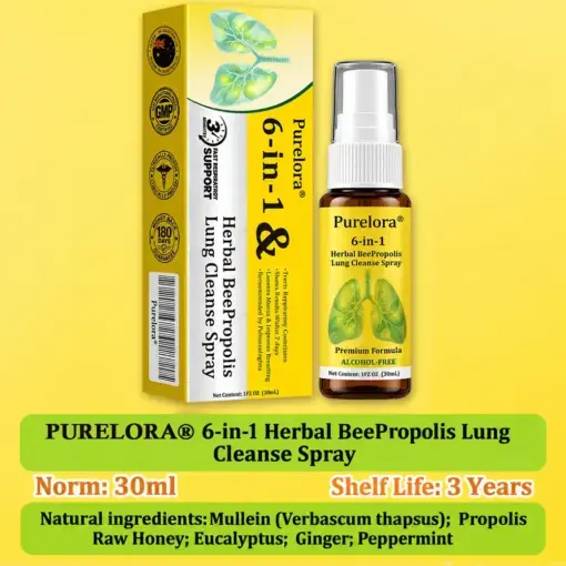 𝐏𝐔𝐑𝐄𝐋𝐎𝐑𝐀® 6-in-1 Herbal BeePropolis Lung Cleanse Spray