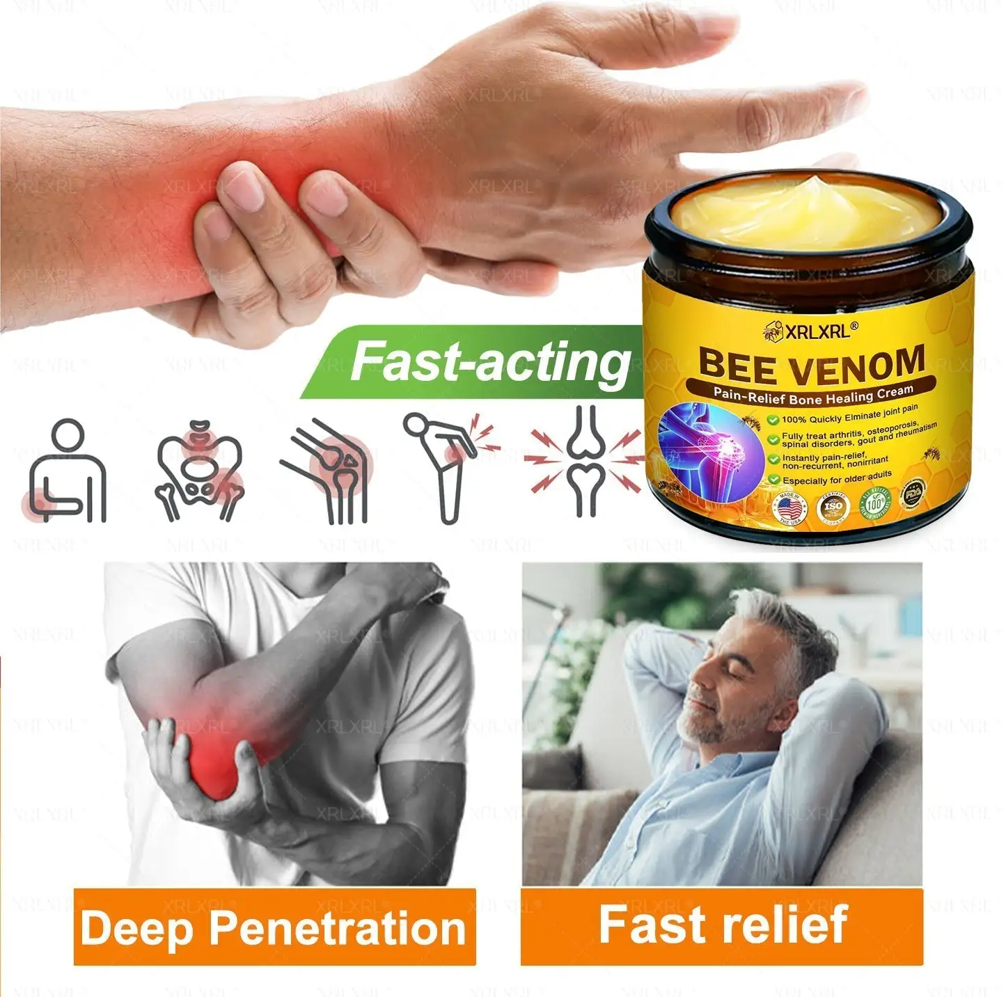 Purelora®💞💞 Bee Venom Pain-Relief Bone Healing Cream (Specially for older adults)
